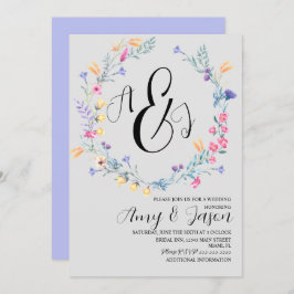 春ワイルドフラワーリースパステルパープルグレイ 招待状