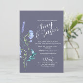 春ワイルドフラワーリースミュートパープル結婚ズ 招待状 (スタンド正面)