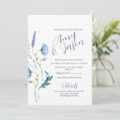 春ワイルドフラワーリースミュートラベンダー結婚ズ 招待状 (スタンド正面)