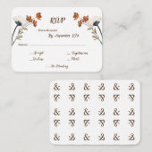 春ワイルドフラワーレター背景結婚式RSVP エンクロージャーカード (正面/裏面)