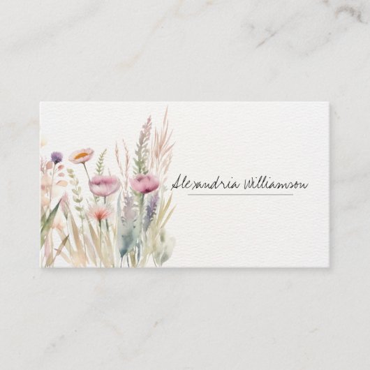 春ワイルドフラワー両面 名刺 (正面)