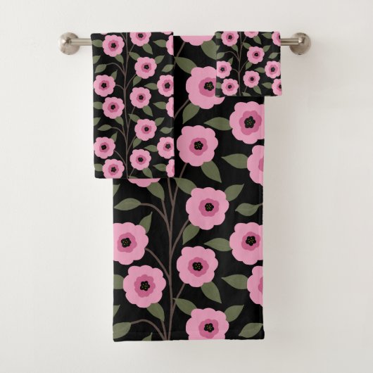 春ワイルドフラワー牧草花ガーデン緑 バスタオルセット (インサイチュ)