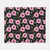 春ワイルドフラワー牧草花ガーデン緑 フリースブランケット (正面(横))