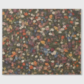 春ワイルドフラワー牧草花ガーデン緑 ラッピングペーパー (フラット)