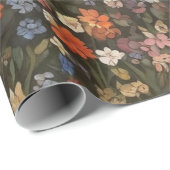 春ワイルドフラワー牧草花ガーデン緑 ラッピングペーパー (ロールコーナー)