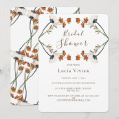 春ワイルドフラワー素晴らしパッテンブライダルシャワー 招待状 (正面/裏面)