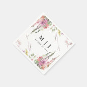 春ワイルドフラワー結婚フローラ スタンダードカクテルナプキン (角)