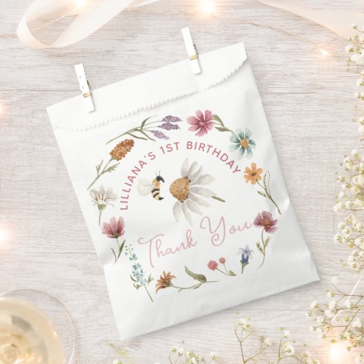 春ワイルドフラワー誕生日ありがとう フェイバーバッグ (クリップ留めされた状態)