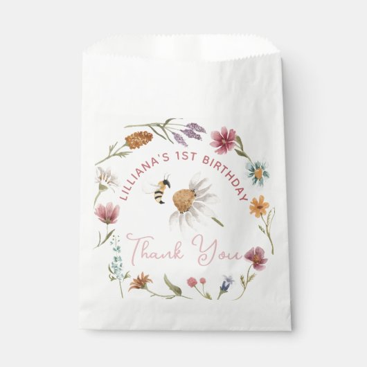 春ワイルドフラワー誕生日ありがとう フェイバーバッグ (正面)