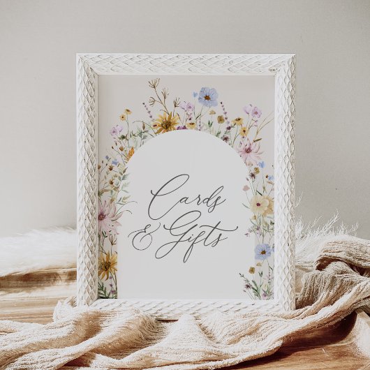 春ワイルドフラワー赤ちゃんシャワーカードとプレゼント ポスター