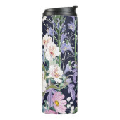 春ワイルドフラワー：ダークブルーヴィンテージ。 タンブラー (回転左)