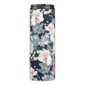 春ワイルドフラワー：ダークブルーヴィンテージ。 タンブラー (裏面)