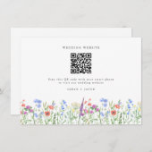 春ワイルドフラワーQRコー結婚ド エンクロージャーカード (正面/裏面)