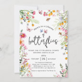 春ワイルドフローラバタフライブライダルシャワー 招待状 (正面)