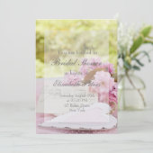 春ヴィンテージフラワーラブレターブライダルシャワー 招待状 (スタンド正面)
