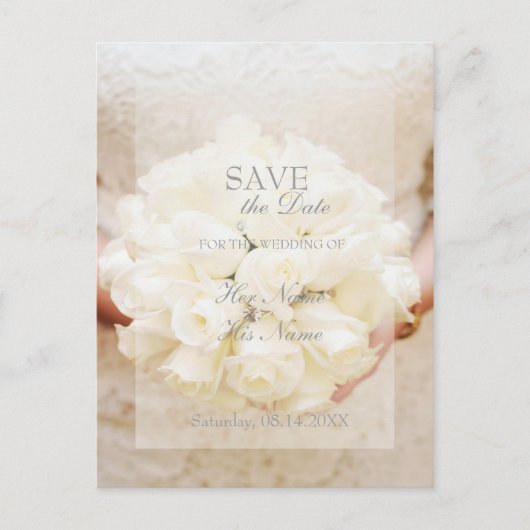 春ヴィンテージフラワーラブレーター日付を保存 案内ポストカード (正面)