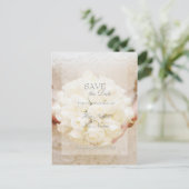 春ヴィンテージフラワーラブレーター日付を保存 案内ポストカード (スタンド正面)