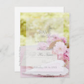 春ヴィンテージフラワーラブレーター日付を保存 案内ポストカード (正面/裏面)