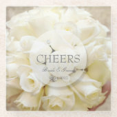 春ヴィンテージフラワーラベッ結婚ター ガラスコースター (正面)