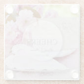 春ヴィンテージフラワーラベッ結婚ター ガラスコースター (裏面)