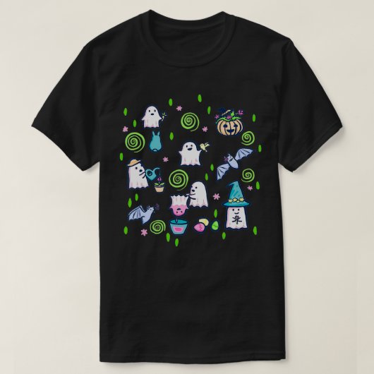 春不気味かわいい幽霊ズインスプリングタイム Tシャツ (デザイン正面)