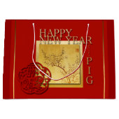 春中国のピグニューイヤー2019大抱き枕 ラージペーパーバッグ (正面)