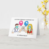 春休みでお会いするのを楽しみに カード (黄色い花)