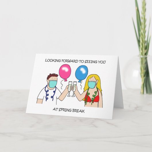 春休みでお会いするのを楽しみに カード (正面)