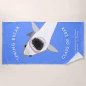 春休みのカスタムな休暇の鮫の攻撃 ビーチタオル (正面)