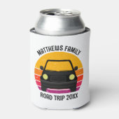春休みのドライブ旅行の夕日カスタムデザイン 缶クーラー (缶正面)
