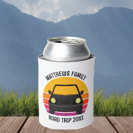 春休みのドライブ旅行の夕日カスタムデザイン 缶クーラー