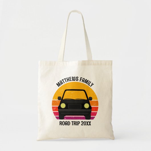 春休みのドライブ旅行の夕焼け オリジナルグッズ トートバッグ (正面)