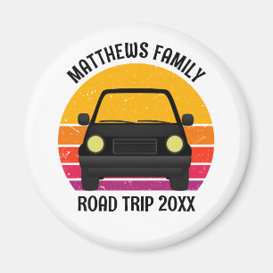春休みのドライブ旅行の夕焼け オーダーメイド マグネット