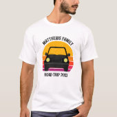 春休みのドライブ旅行の夕焼け オーダーメイド Tシャツ (正面)