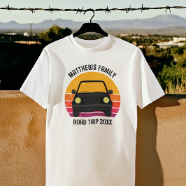 春休みのドライブ旅行の夕焼け オーダーメイド Tシャツ