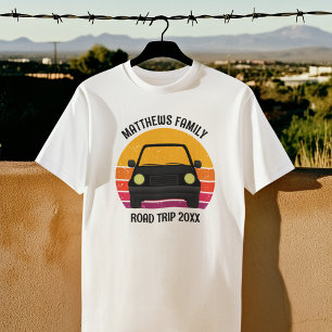春休みのドライブ旅行の夕焼け オーダーメイド Tシャツ
