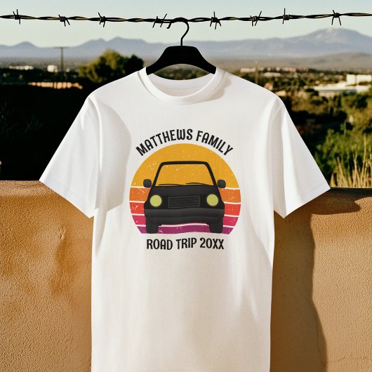 春休みのドライブ旅行の夕焼け オーダーメイド Tシャツ