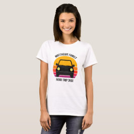 春休みのロードトリップ 日没 カスタム 女性用 Tシャツ