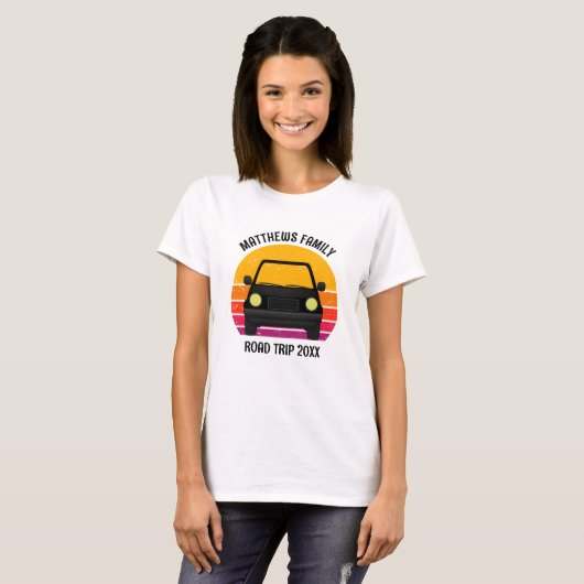 春休みのロードトリップ 日没 カスタム 女性用 Tシャツ (正面フル)