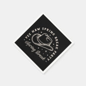 春休みパーティーディスコ女性のカーボーイ西ブラック スタンダードカクテルナプキン (角)