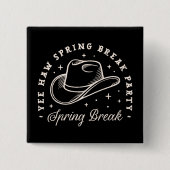 春休みパーティーディスコ女性のカーボーイ西ブラック 缶バッジ (正面)