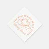 春休みパーティー女性のカーボーイテーマ桃の色 スタンダードカクテルナプキン (角)