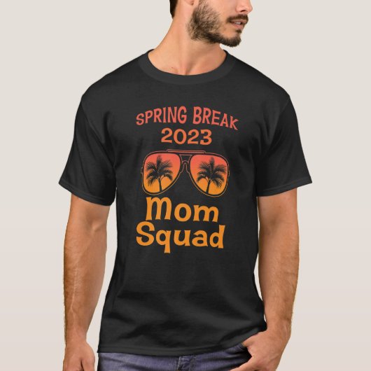 春休みママ分隊バケーションサングラスグラフィック Tシャツ (正面)