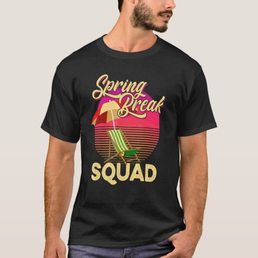 春休み分隊2022レトロ春休みビーチS Tシャツ (正面)