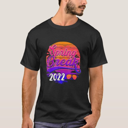 春休み2022ファミリーT型春休み日没2 Tシャツ (正面)