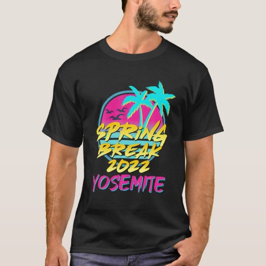春休み2022レトロ80S 90S CA,ヨセミテファミル Tシャツ (正面)