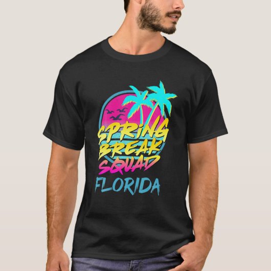 春休み2022レトロ80S 90S Florida Family Vac Tシャツ (正面)