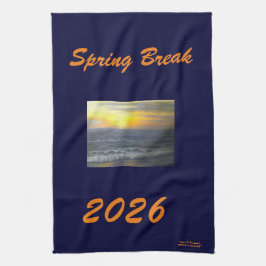 「春休み2026海サンセットキッチンタオル」 キッチンタオル