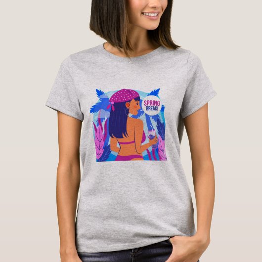 春休み レディース グラフィックTシャツ Tシャツ (正面)