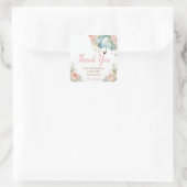 春傘ベビーシャワーありがとう スクエアシール (バッグ)
